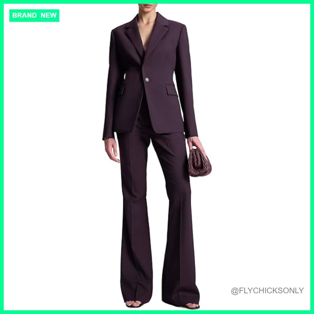 Wool Polyester Elastane Fitted Casual Jacket Long… - image 1